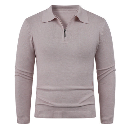 Herren Strickpullover Offener Kragen Feinripp
