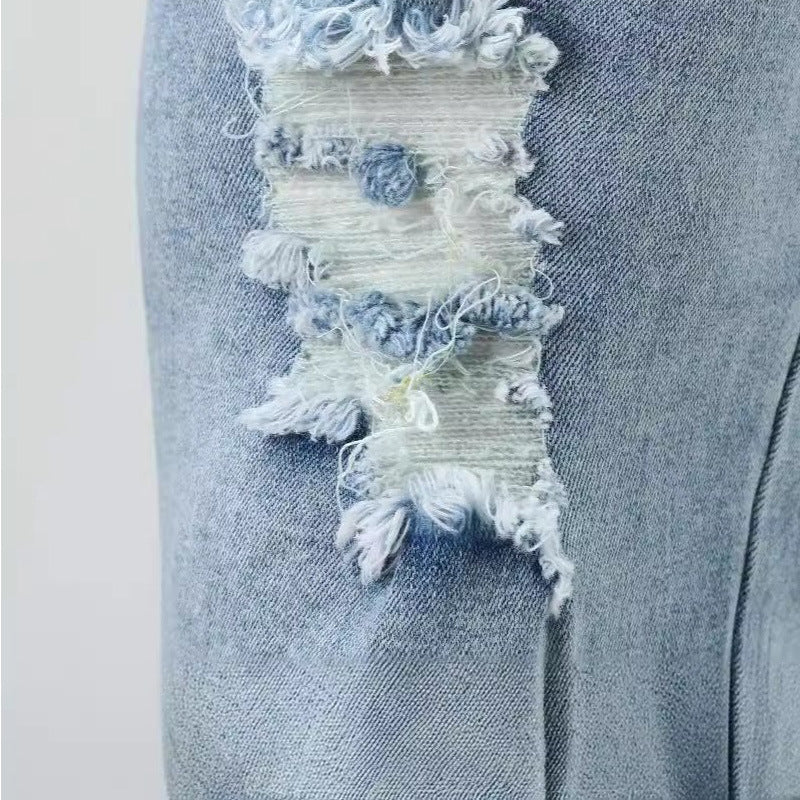 Herren Ripped Jeans Lässiger Schnitt Destroyed Style
