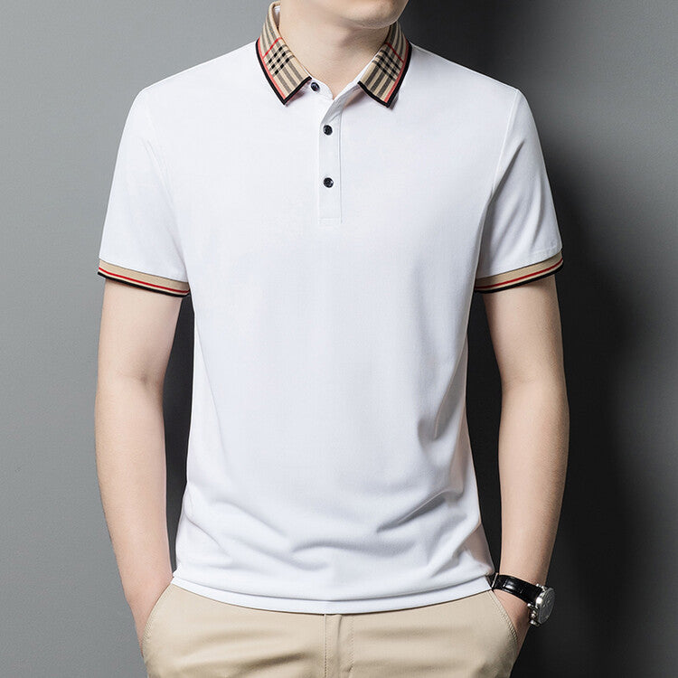 Herren Polo-Shirt Karo-Kragen Elegant Slimfit - BerlinGlamour