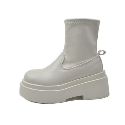 Damen Stiefel Plateau Robust Weich