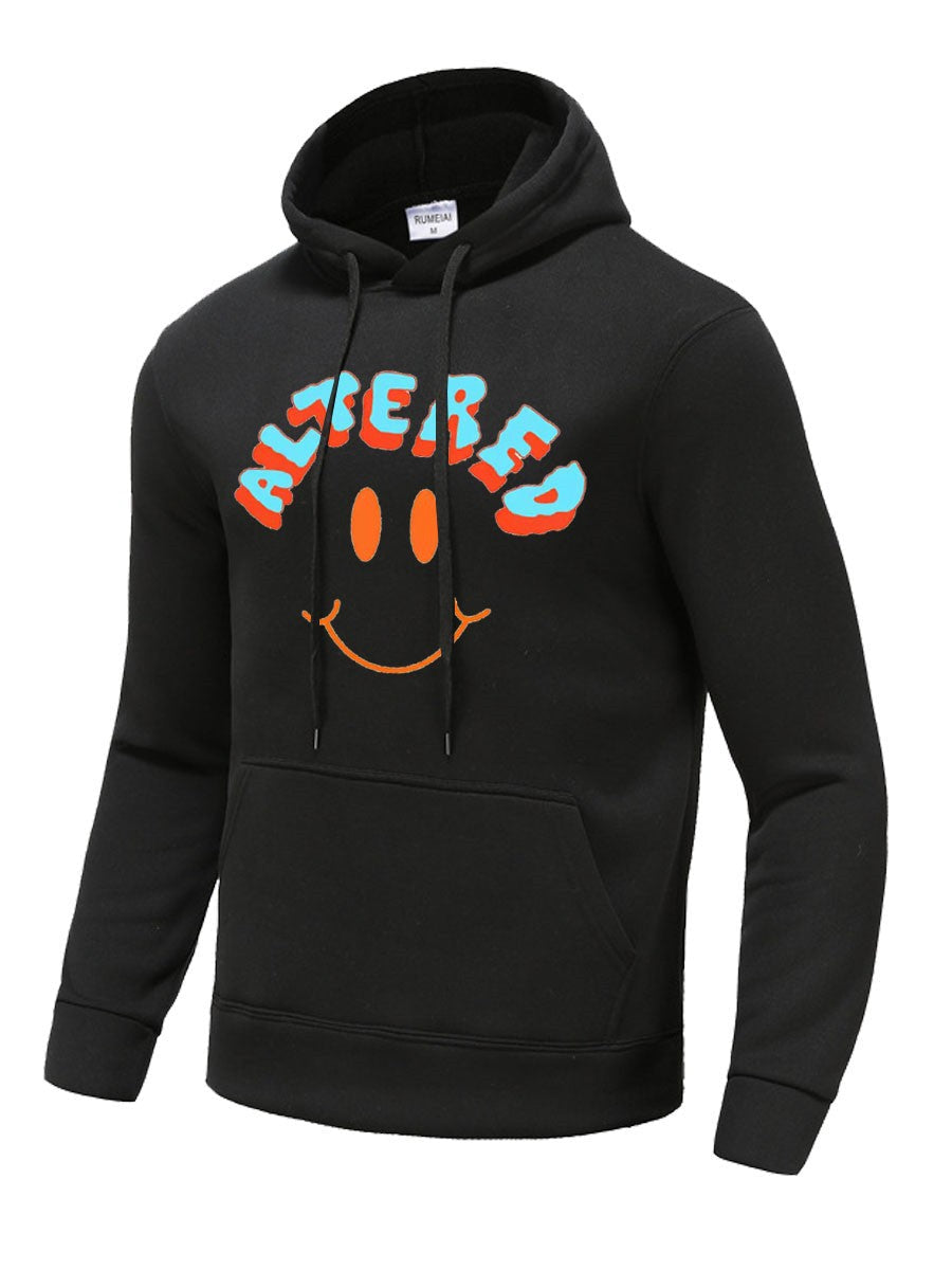 Herren Pullover Kapuze Smiley Print Bequem Modern