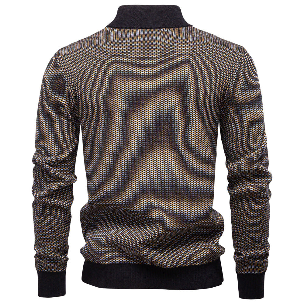 Herren Strickpullover Modern mit Zipper und Struktur