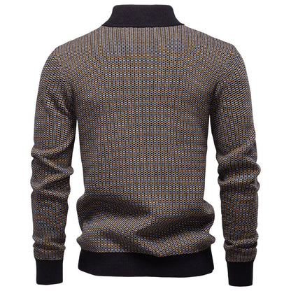 Herren Strickpullover Modern mit Zipper und Struktur