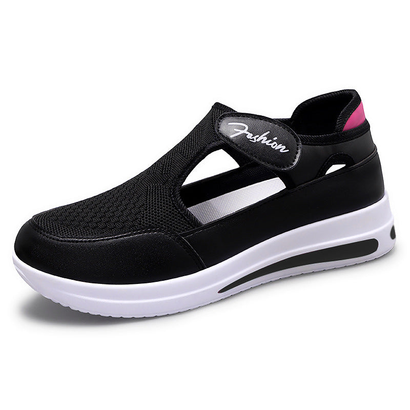 Damen Sneaker Bequem Freizeitschuhe Klettverschluss Sportlich