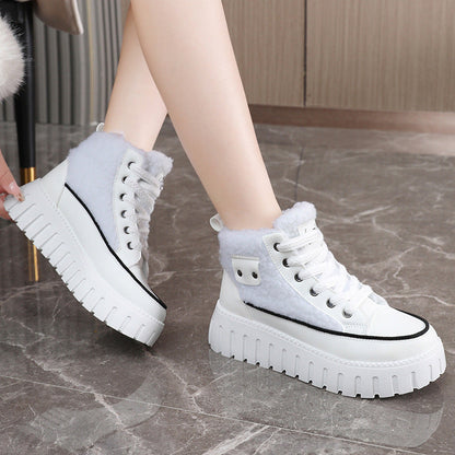 Damen High-Top Sneaker Winter Warm Kuschelig Mode