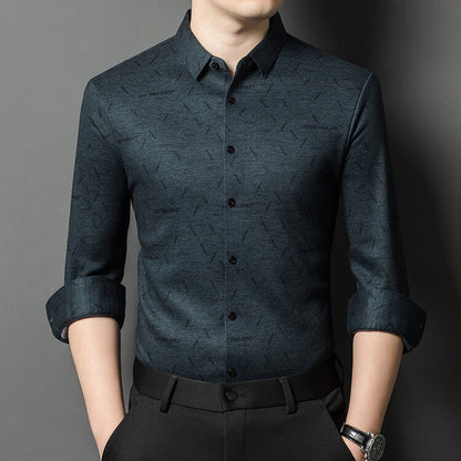 Herren Langarmhemd Modern mit Muster Berlin Style