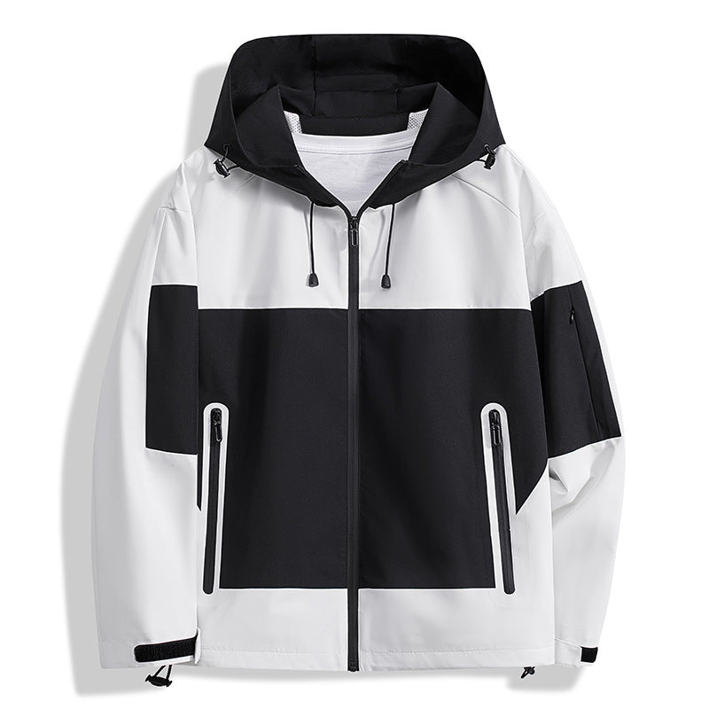 Herren Funktionsjacke atmungsaktiv verstellbare Kapuze Waterproof - BerlinGlamour