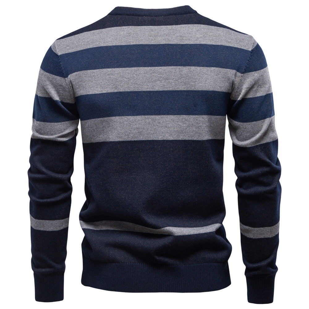 Herren Pullover Langarm Karomuster Weich
