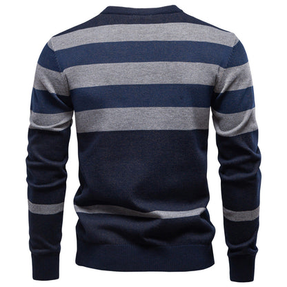 Herren Pullover Langarm Karomuster Weich