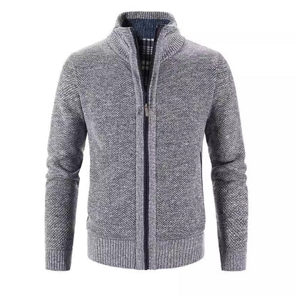 Herren Strickjacke Stehkragen Strukturiert Modern