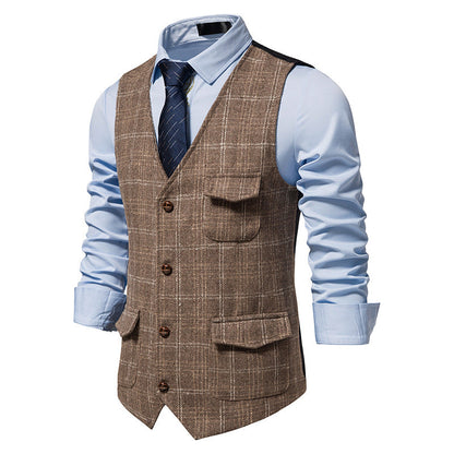 Herren Weste Elegant Strukturiert Mit Taschen