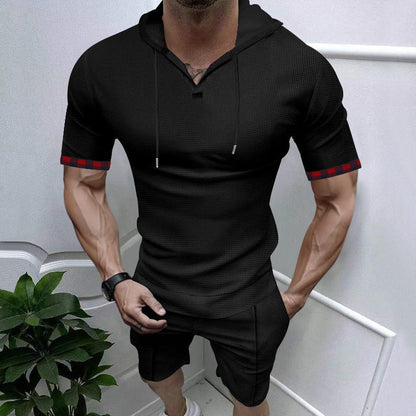 Herren Kurzarm Hoodie Trendy Moderne Streetwear