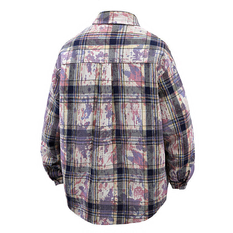 Herren Oversized Hemd Karo Modern mit Brusttasche