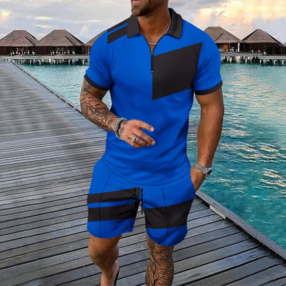 Herren Freizeitset Sportlich Modern mit Kurzzipper