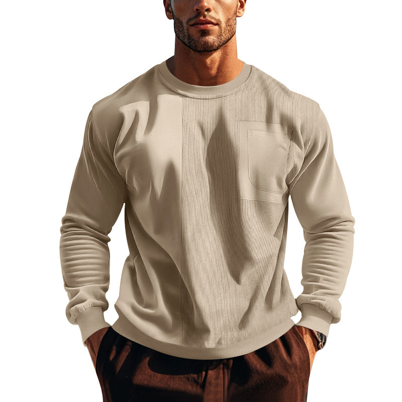 Herren Sweatshirt Modern Strukturiert mit Taschen