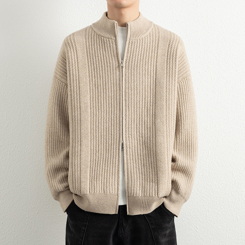 Herren Strickjacke Modern Zipper Oberflächenstruktur