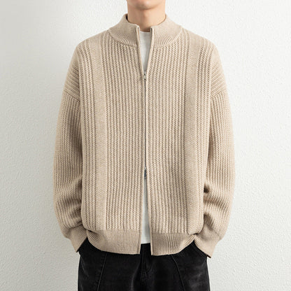 Herren Strickjacke Modern Zipper Oberflächenstruktur