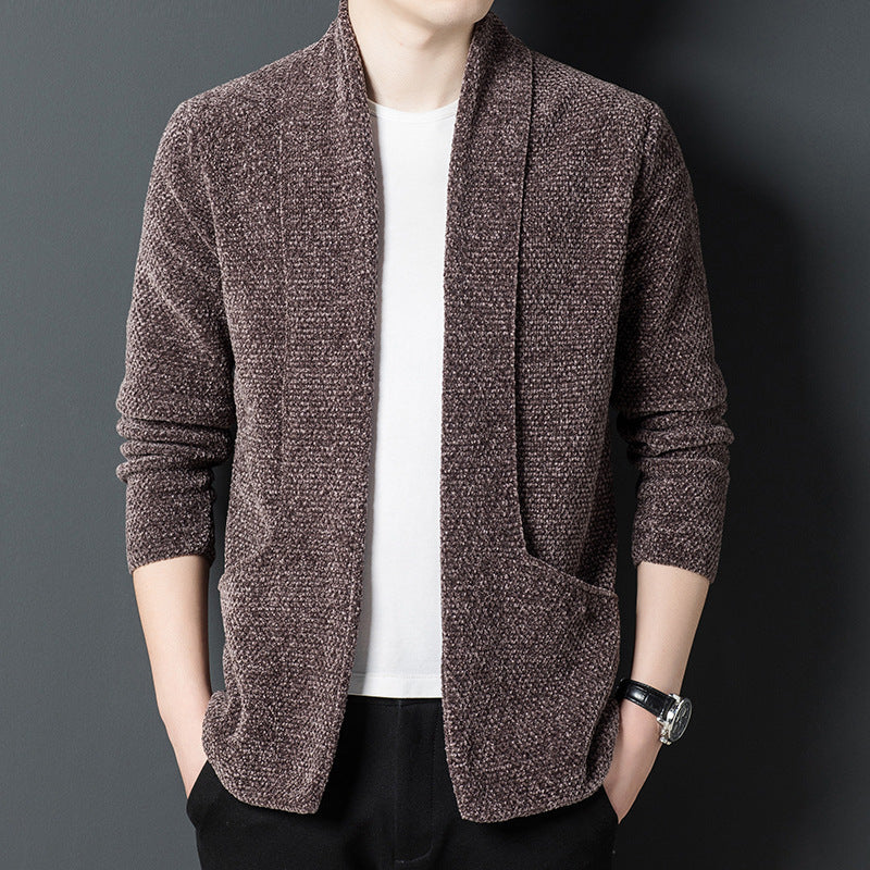 Herren Strickjacke Modern Kuschelig Hochkragen