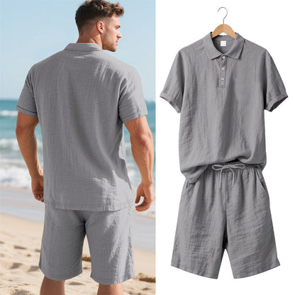 Herren Sport-Outfit Polohemd Kurze Hosen Sommer