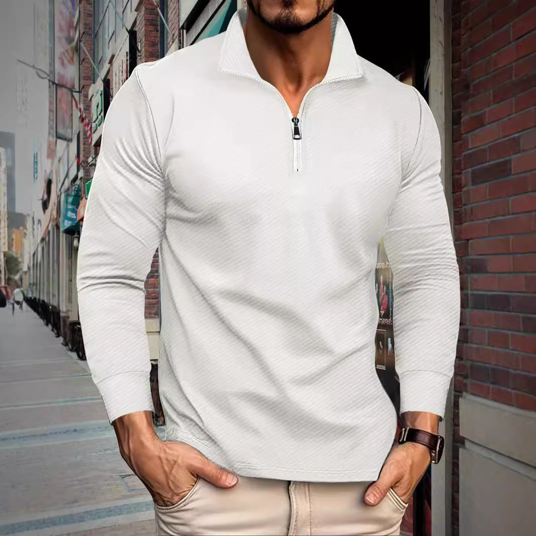 Herren Langarmshirt Sportlich Lässig Reißverschluss
