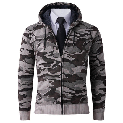 Herren Hoodie Camouflage Kapuze Gefüttert Modern