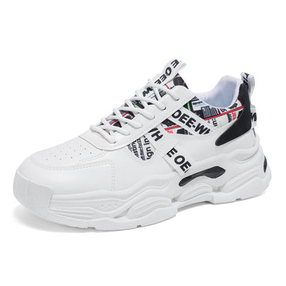 Damen Sneaker Chunky Bequem Trendig Weiße Turnschuhe