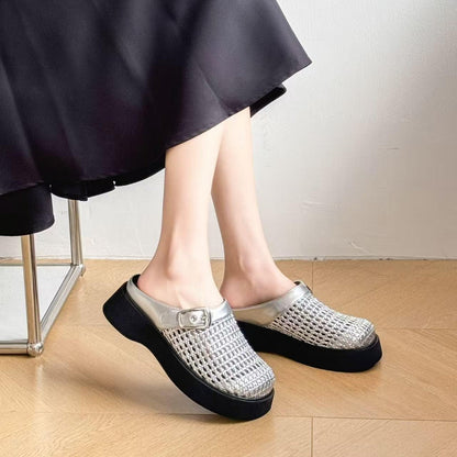 Damen Clogs Komfortabel Plateau Wabenmuster Schuhe