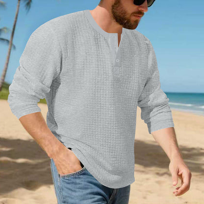 Herren Langarmshirt Modern Strukturiert Berlin Stil