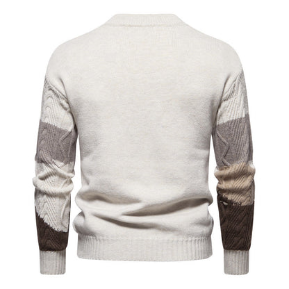 Herren Pullover Strick Modern Zopfmuster Graffiti Style