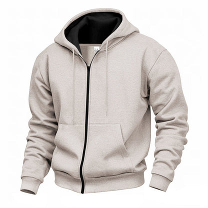 Herren Kapuzenpullover Mischgewebe Reißverschluss Sportlich Modern