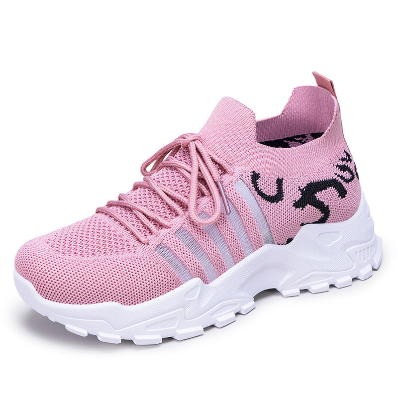 Damen Sport Sneaker Strick Elastisch Rutschfest