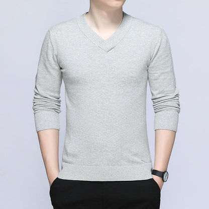 Herren Pullover V-Ausschnitt Fein Strick Modern