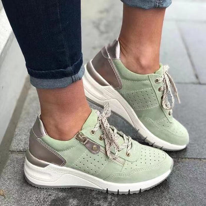 Damen Sneaker Sportlich Atmungsaktiv Weiße Schuhe - BerlinGlamour