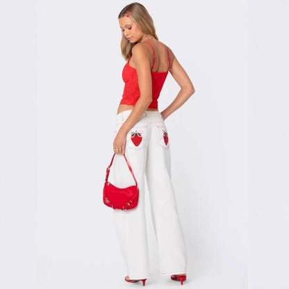 Damen Crop-Top Spitzeneinsatz mit Schleife