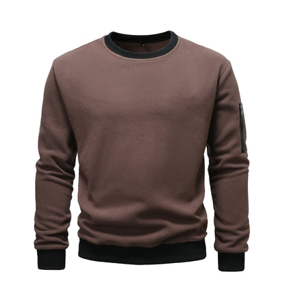 Herren Fleece Sweatshirt Kapuzenpullover Mit Seitentasche