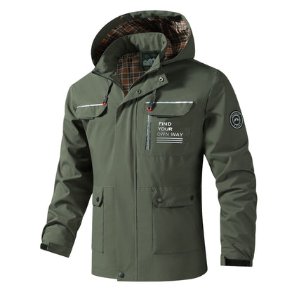 Herren Wetterjacke Multifunktionsjacke Wasserfest Winddicht
