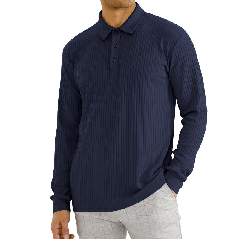 Herren Poloshirt Langarm Strukturiert Berlin Style