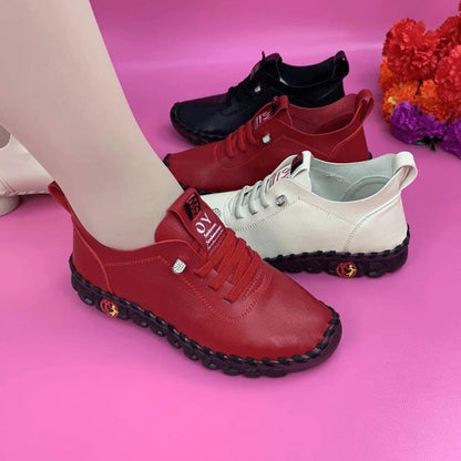 Damen Schnürschuhe Leder Bequem Stilvoll