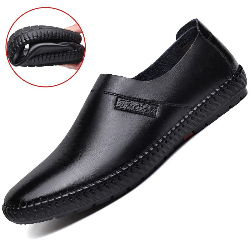 Damen Slip-On Schuhe Bequem Leder Freizeit