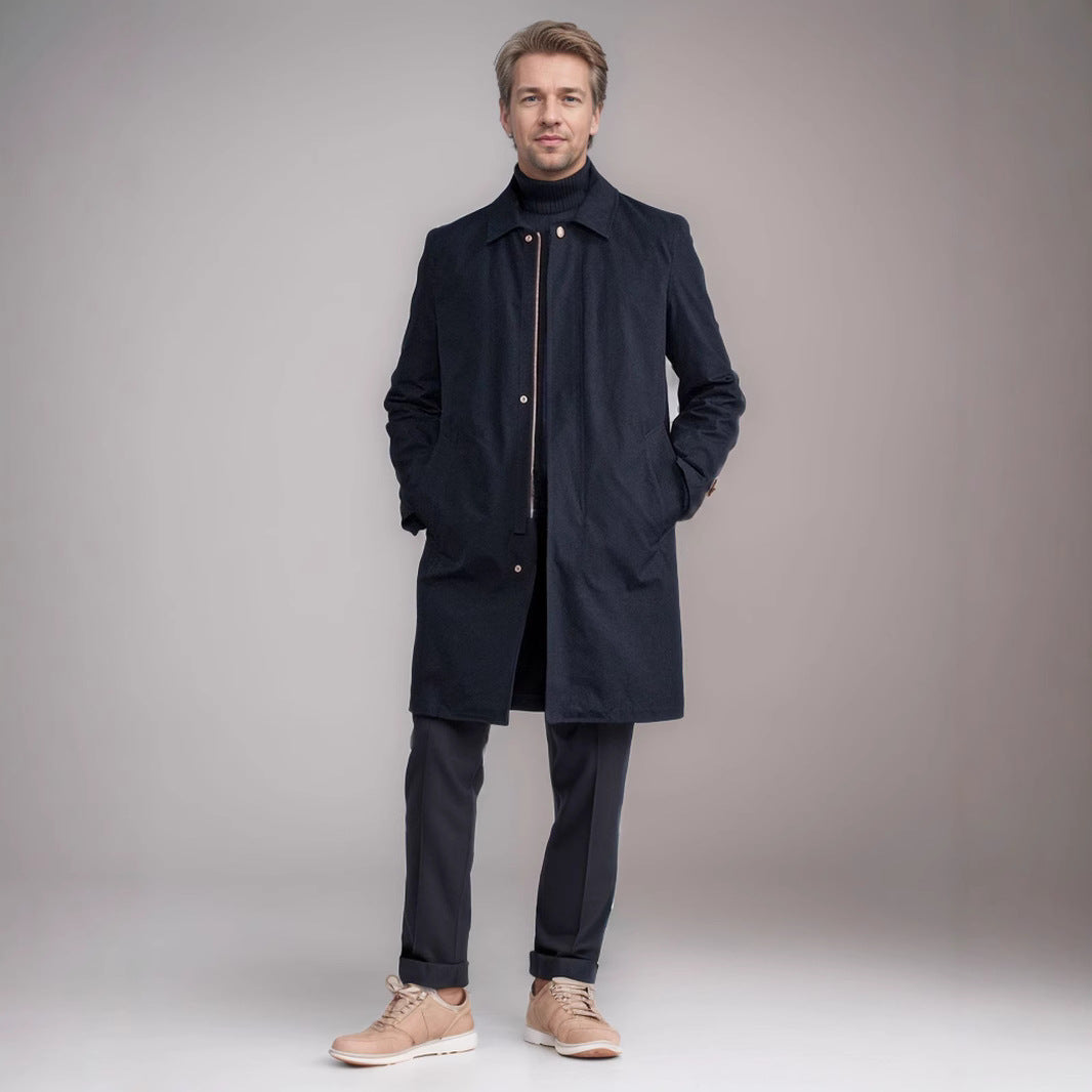 Herren Mantel Eleganter Wintermantel Mit Taschen