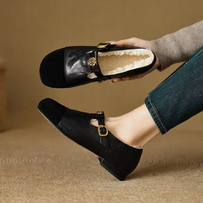 Damen Mokassins Elegant Schnallen Weich