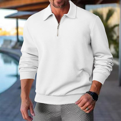 Herren Pullover Sportlich Modern Reißverschluss Struktur