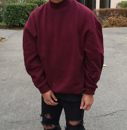 Herren Pullover Oversized Stehkragen Weich