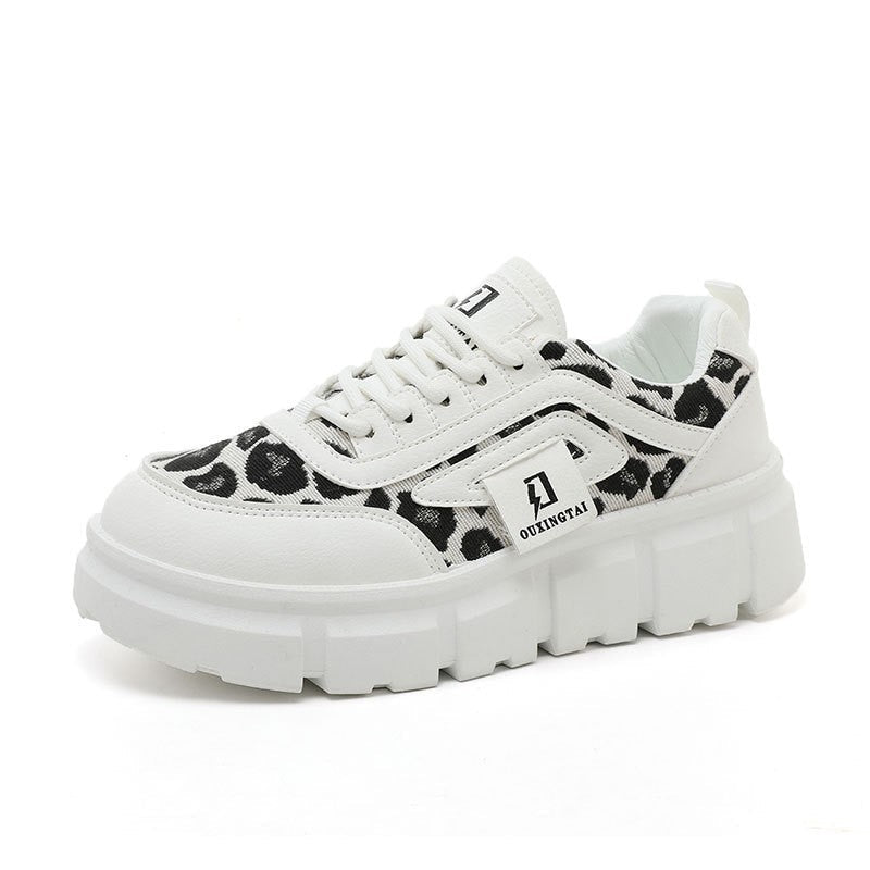 Damen Sneaker Sportlich Leopardenmuster Chunky Sohle - BerlinGlamour