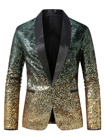 Glitzernder Herren Blazer Paillettenjacke Party