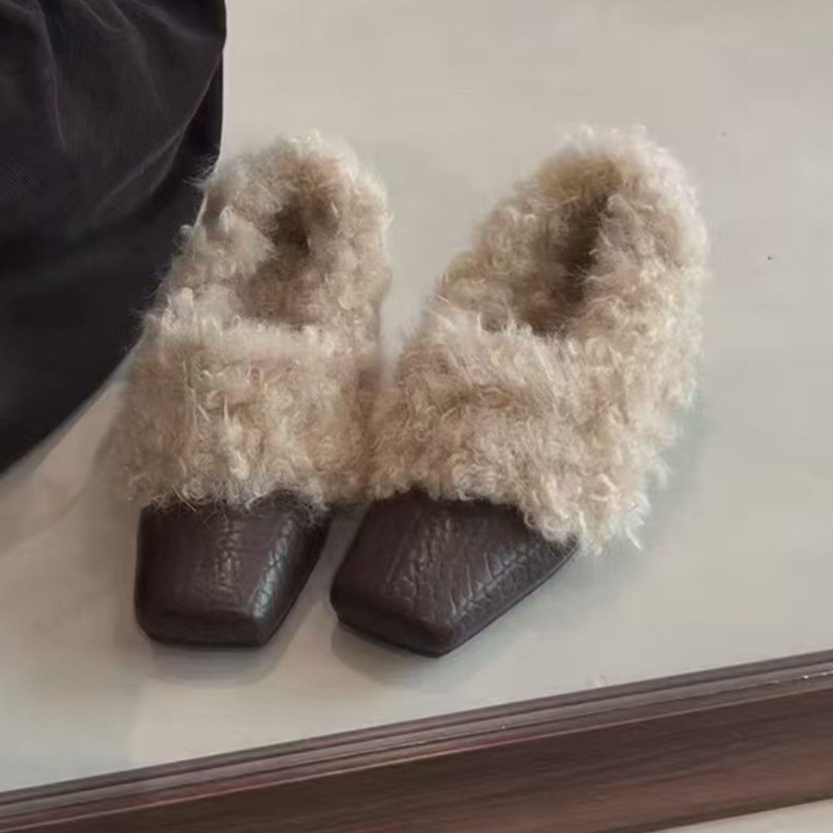 Damen Mokassins Flauschig Stylisch Wintermode - BerlinGlamour