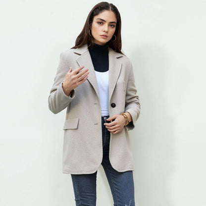 Damen Blazer Elegant Slim Fit Schwarz