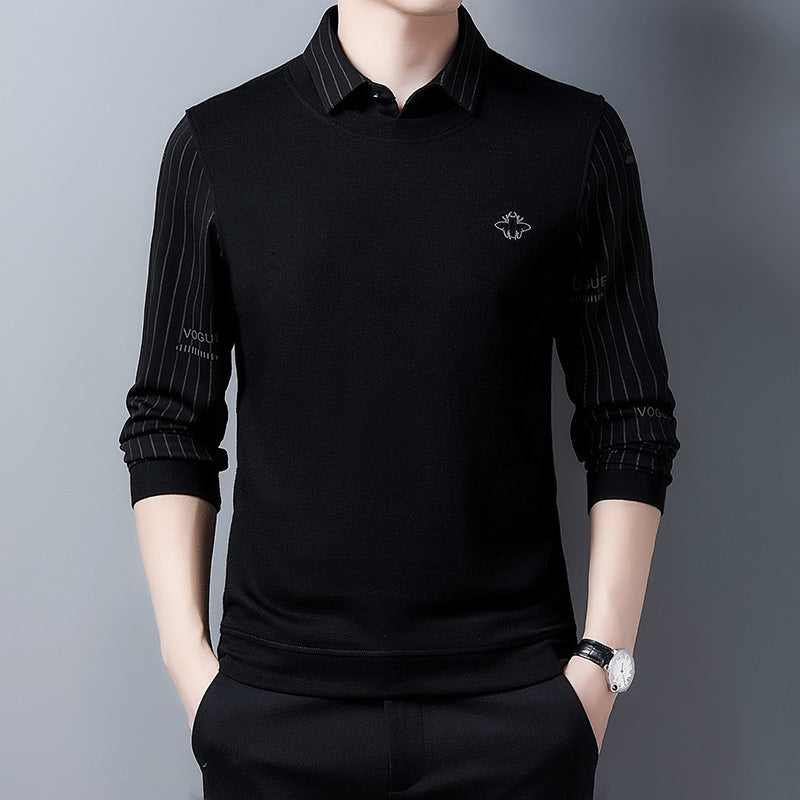 Herren Sweatshirt Elegantes Design Hemdkragen Modern - BerlinGlamour