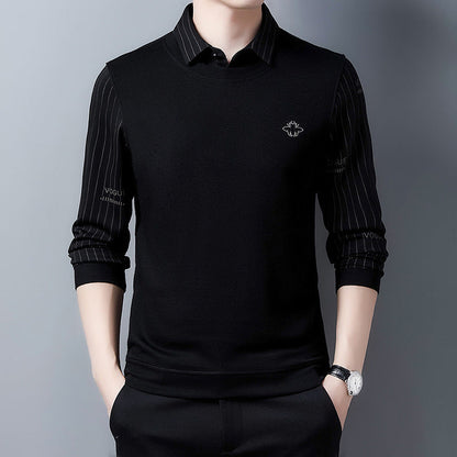 Herren Sweatshirt Elegantes Design Hemdkragen Modern - BerlinGlamour