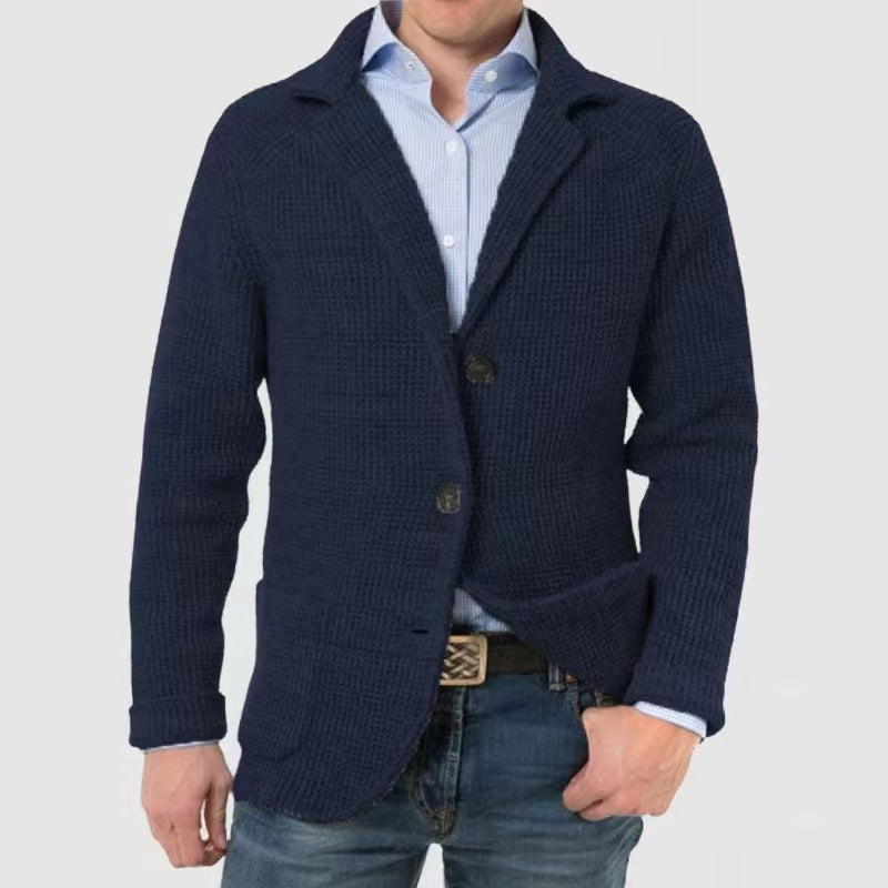 Herren Strickjacke Modisch Gestreift Elegant